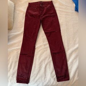 7 for all mankind burgundy velvet jeans